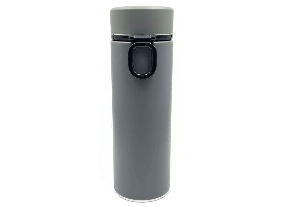 Black insulated vacuum flask