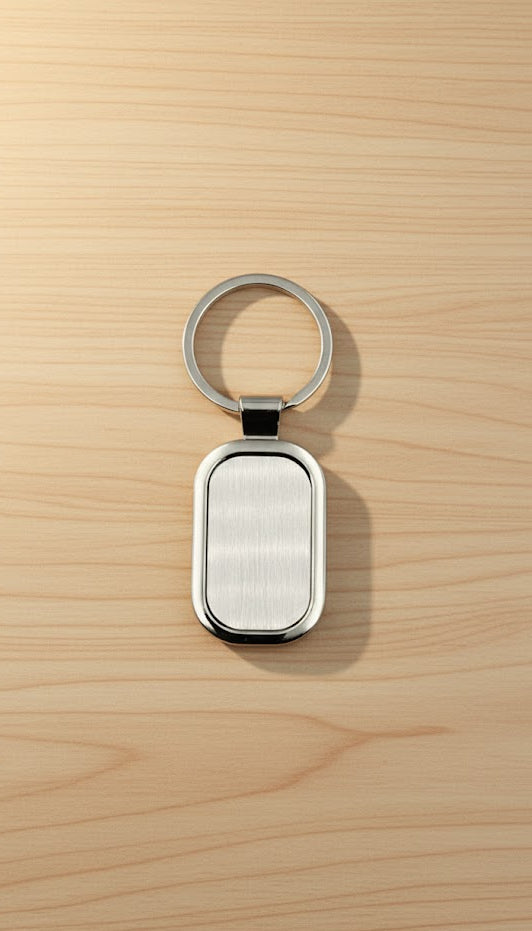 Metal Rectangular Oval Keychain