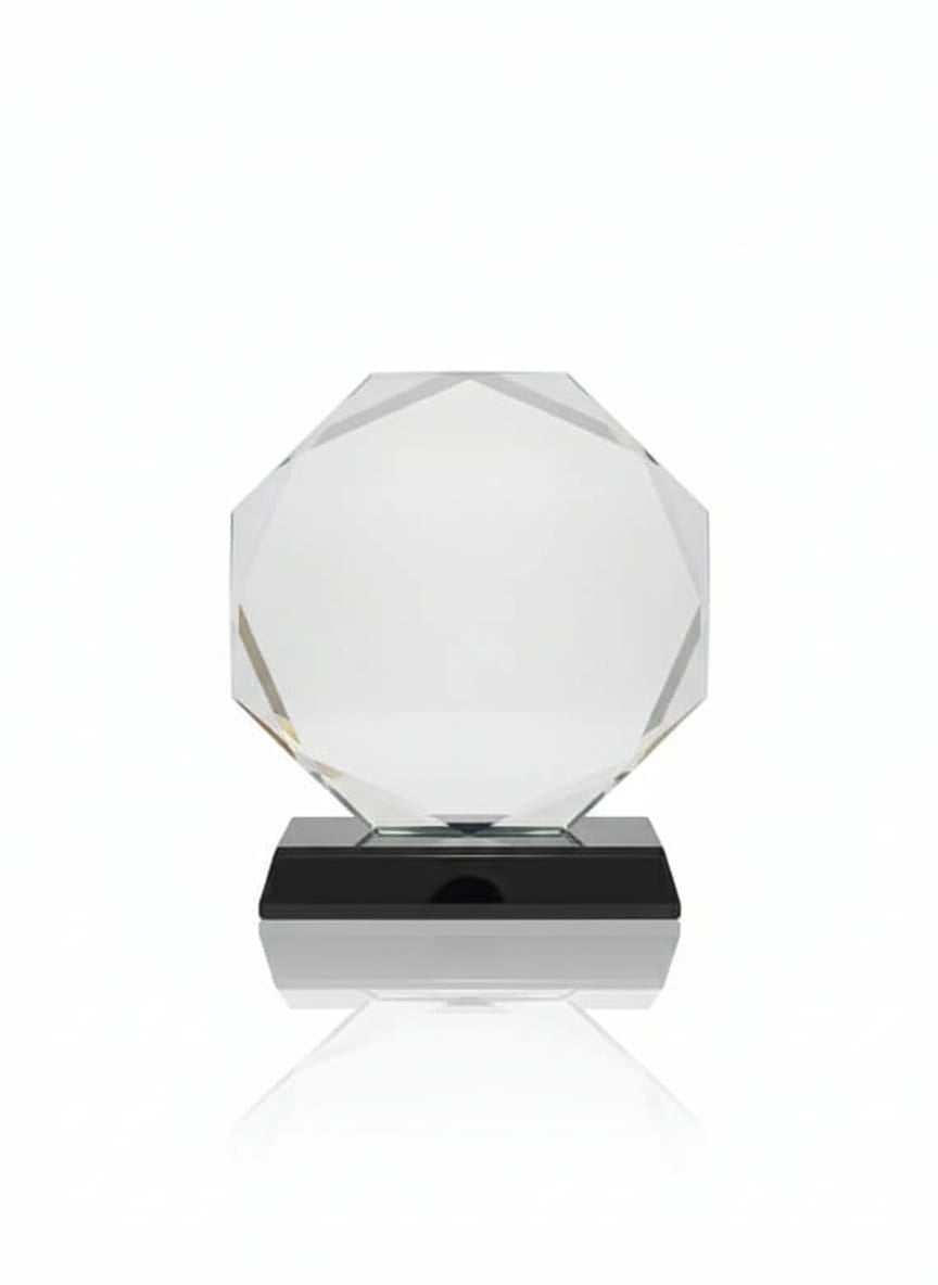 Trophy Shield Circle with Black Base