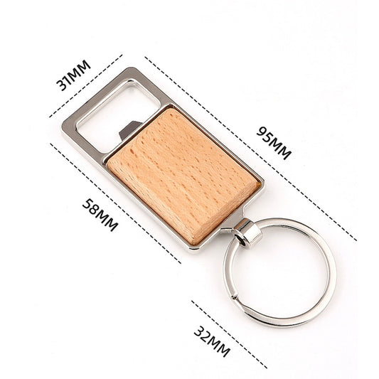 Wood and Silver Border Bottle Opener