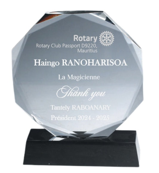 Trophy Shield Circle with Black Base