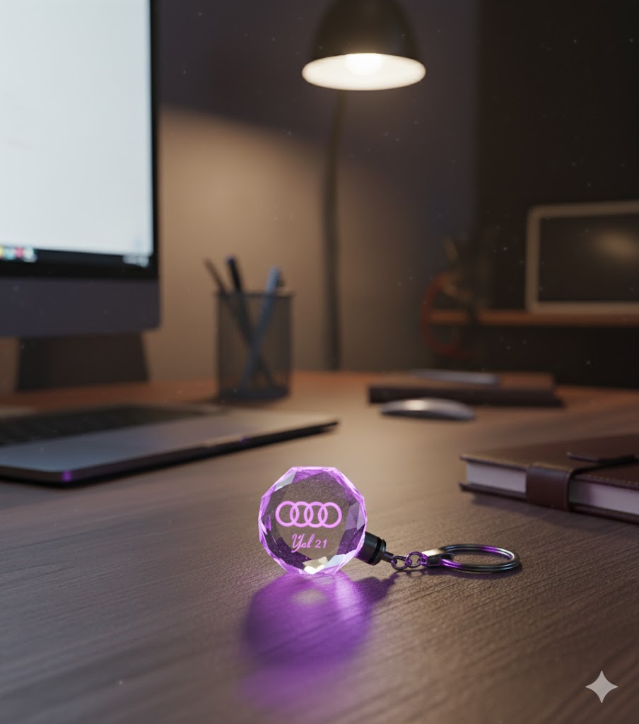 Crystal Keychain Octagon