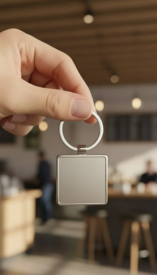 Metal Square Keychain