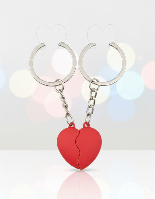 Half Heart Magnetic Keychain