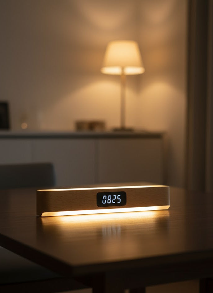 Magnetic Wood Clock With Light